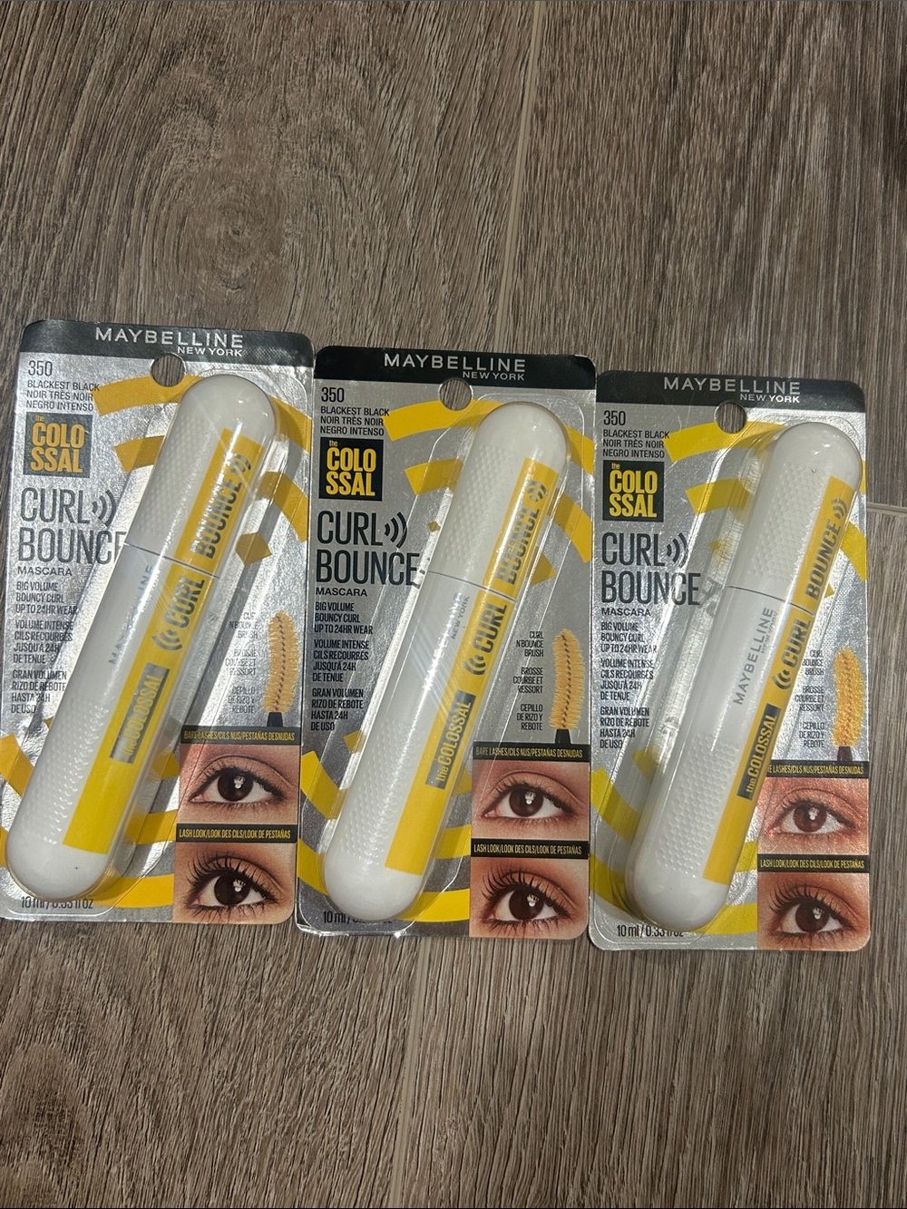 LOT OF 3 Maybelline Colossal Curl Bounce Mascara #350 blackest black (Firm price